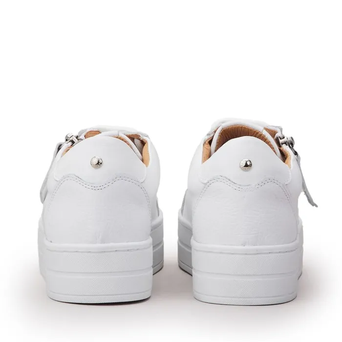 Casual Trainers Women Moda In Pelle Abbiy White Leather