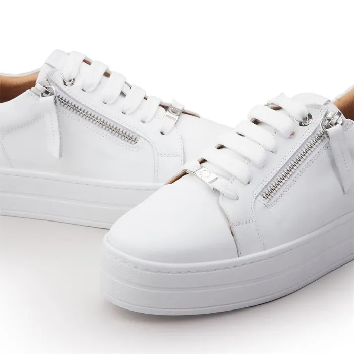 Casual Trainers Women Moda In Pelle Abbiy White Leather