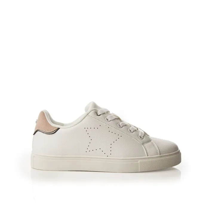 Casual Trainers Women Moda In Pelle Acantha White Porvair