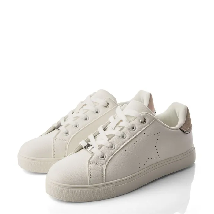 Casual Trainers Women Moda In Pelle Acantha White Porvair