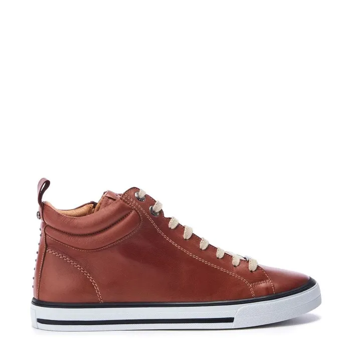 Casual Trainers Women Moda In Pelle Aleize Tan Leather