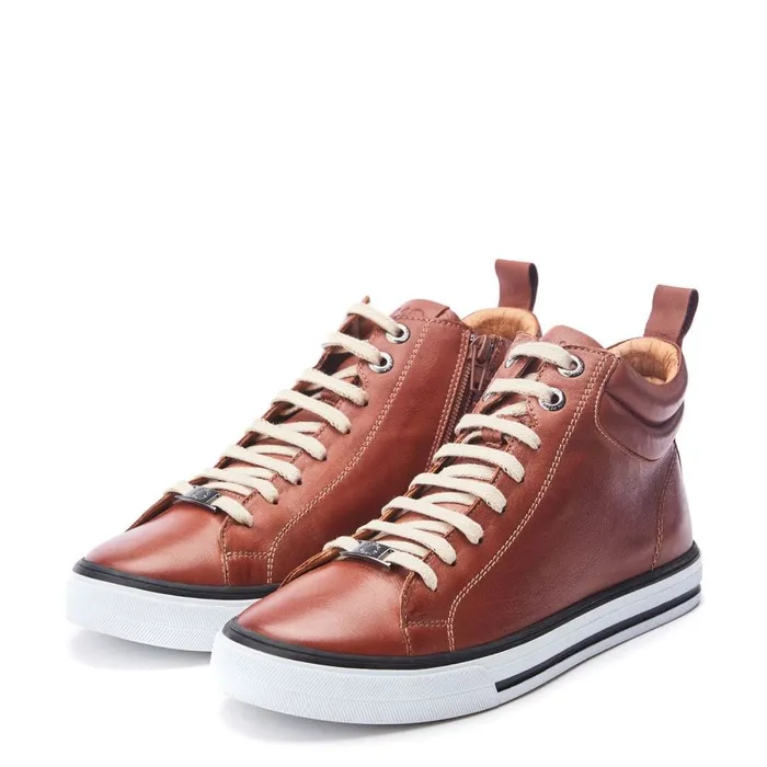 Casual Trainers Women Moda In Pelle Aleize Tan Leather
