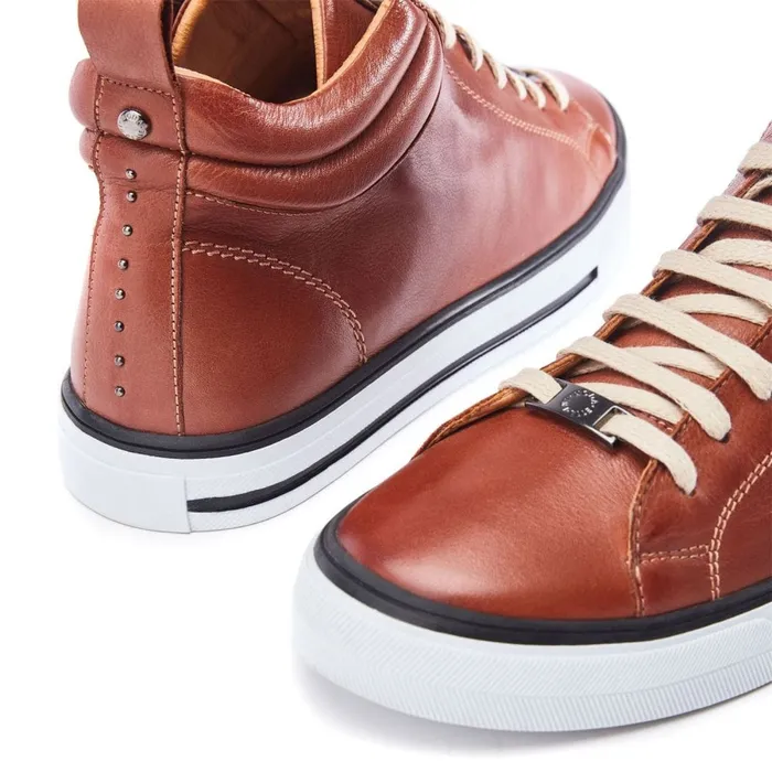 Casual Trainers Women Moda In Pelle Aleize Tan Leather