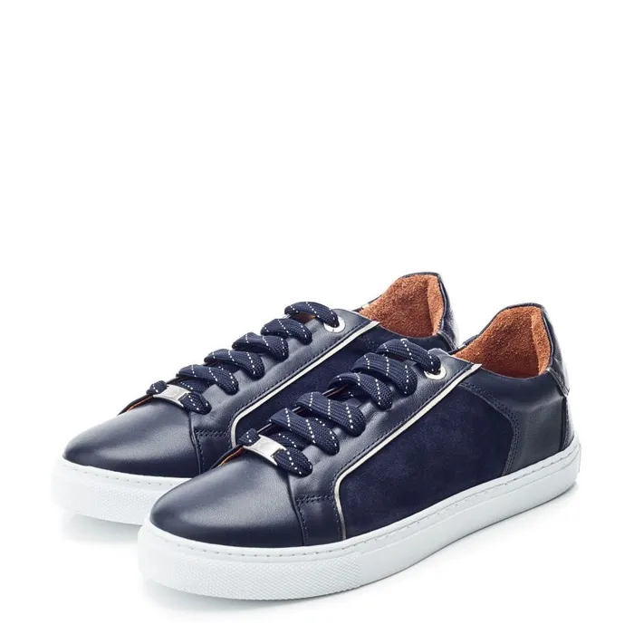 Casual Trainers Women Moda In Pelle Ales Navy Leather