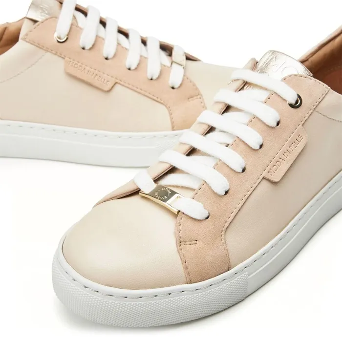 Casual Trainers Women Moda In Pelle Ariba Off White Leather