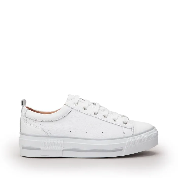 Casual Trainers Women Moda In Pelle Avena White Leather