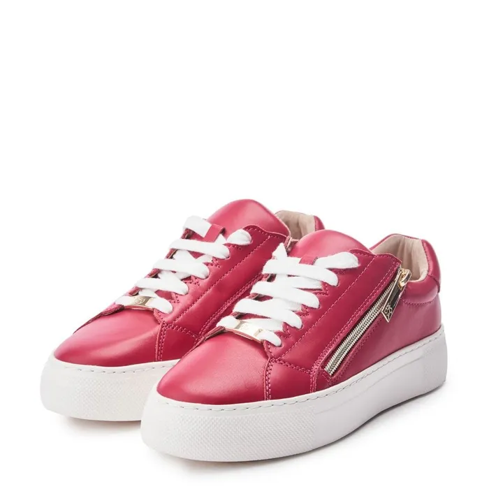 Casual Trainers Women Moda In Pelle Balize Raspberry Leather