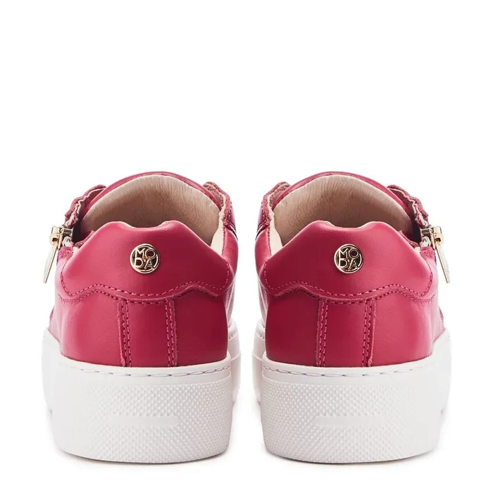 Casual Trainers Women Moda In Pelle Balize Raspberry Leather