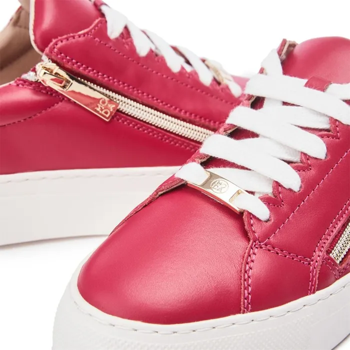 Casual Trainers Women Moda In Pelle Balize Raspberry Leather