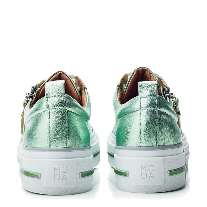 Casual Trainers Women Moda In Pelle Filician Mint Metallic Leather