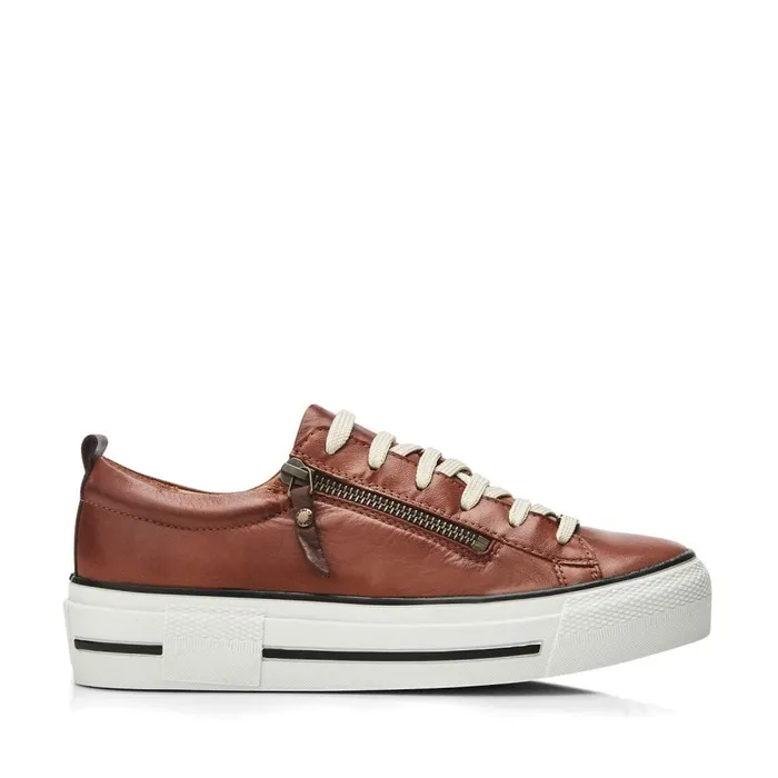 Casual Trainers Women Moda In Pelle Filician Tan Leather