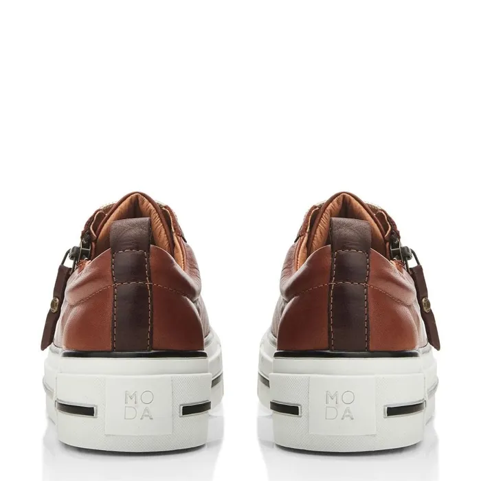 Casual Trainers Women Moda In Pelle Filician Tan Leather