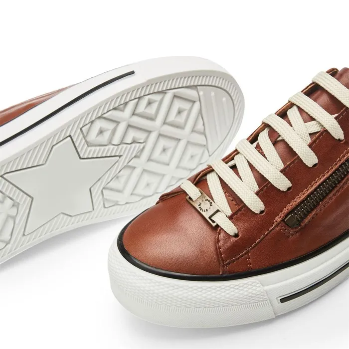 Casual Trainers Women Moda In Pelle Filician Tan Leather