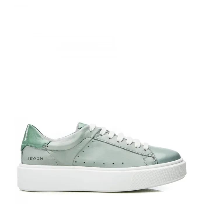 Casual Trainers Women Moda In Pelle Shoon Sh Innie Khaki Leather