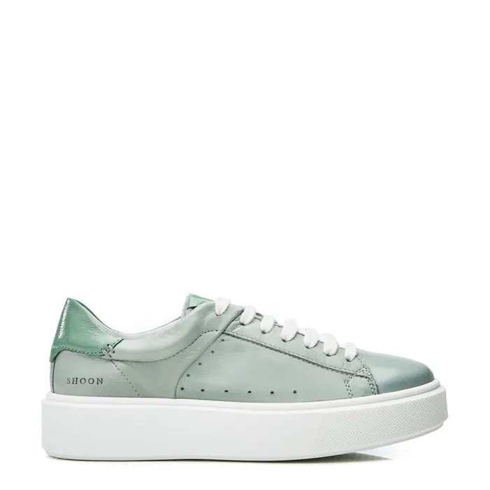 Casual Trainers Women Moda In Pelle Shoon Sh Innie Khaki Leather