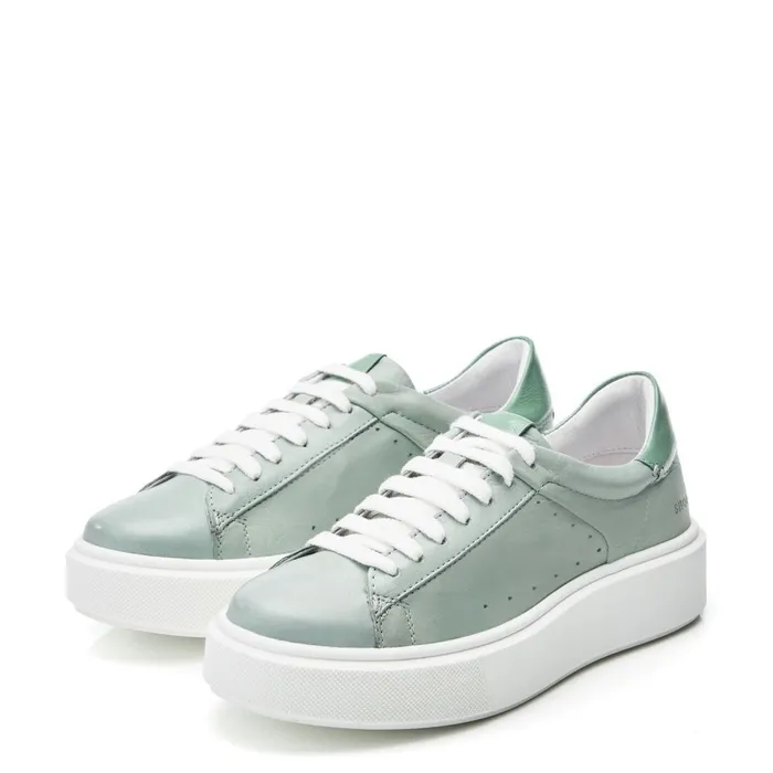 Casual Trainers Women Moda In Pelle Shoon Sh Innie Khaki Leather