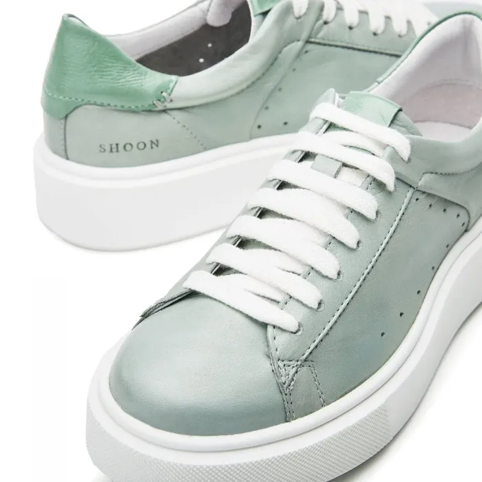 Casual Trainers Women Moda In Pelle Shoon Sh Innie Khaki Leather