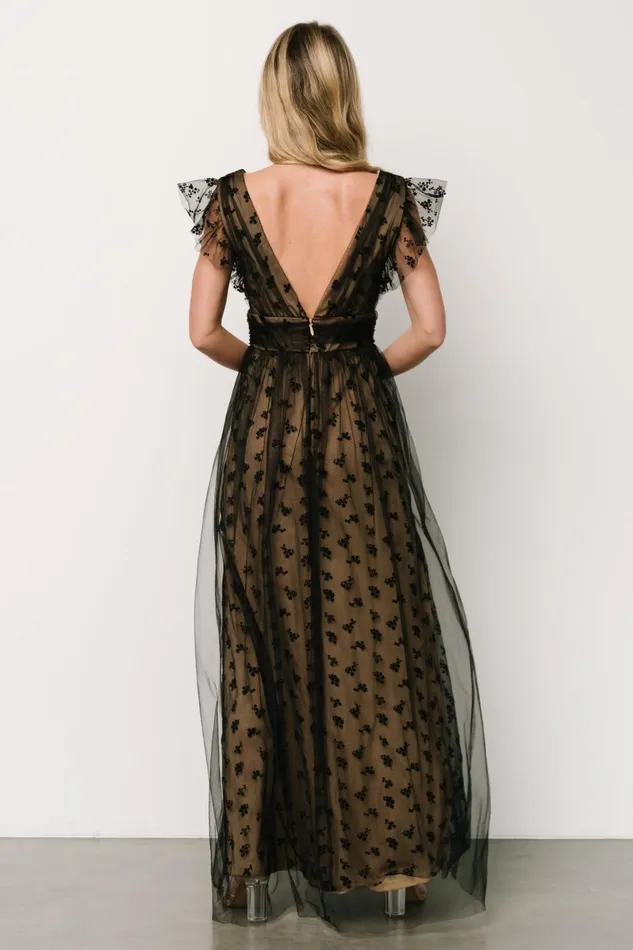 Caterina Tulle Maxi Dress Black Nude Women Baltic Born Tulle Styles Caterina Tulle Maxi Dress Black Nude Women Baltic Born Tulle Styles