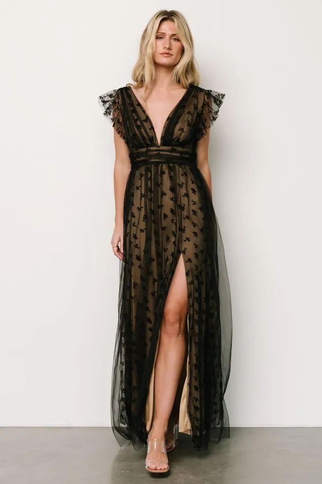 Caterina Tulle Maxi Dress Black Nude Women Baltic Born Tulle Styles Caterina Tulle Maxi Dress Black Nude Women Baltic Born Tulle Styles