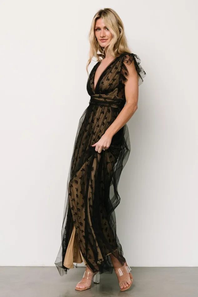 Caterina Tulle Maxi Dress Black Nude Women Baltic Born Tulle Styles Caterina Tulle Maxi Dress Black Nude Women Baltic Born Tulle Styles