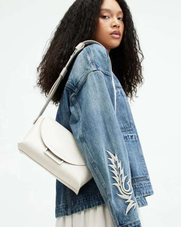 Celeste Leather Crossbody Bag Desert White Women AllSaints Handbags and Wallets Celeste Leather Crossbody Bag Desert White Women AllSaints Handbags and Wallets