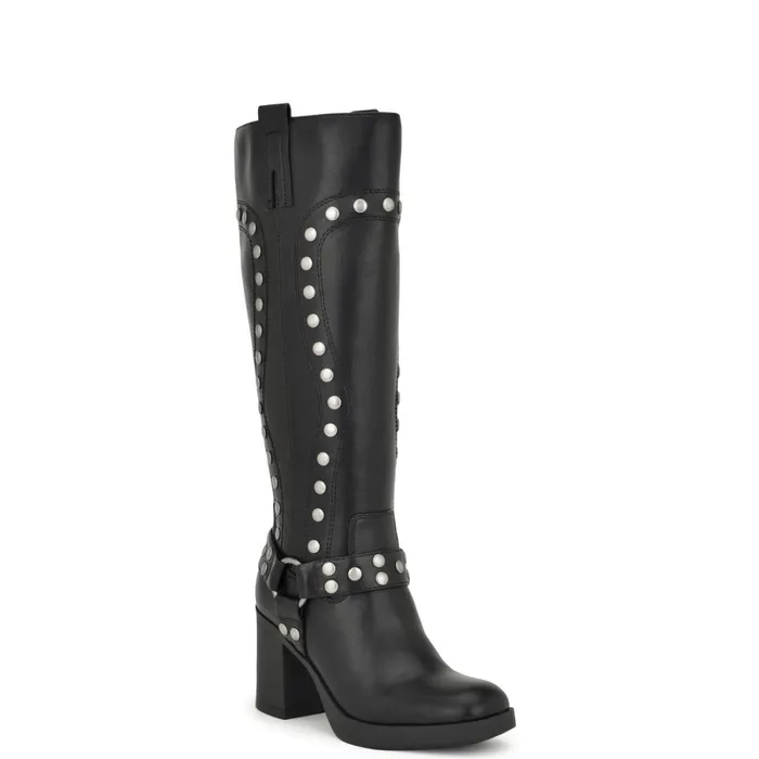 Cert Heeled Moto Boots Black Women Nine West Boots and Booties Cert Heeled Moto Boots Black Women Nine West Boots and Booties