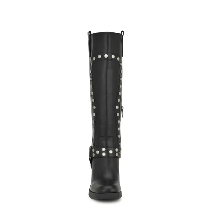 Cert Heeled Moto Boots Black Women Nine West Boots and Booties Cert Heeled Moto Boots Black Women Nine West Boots and Booties