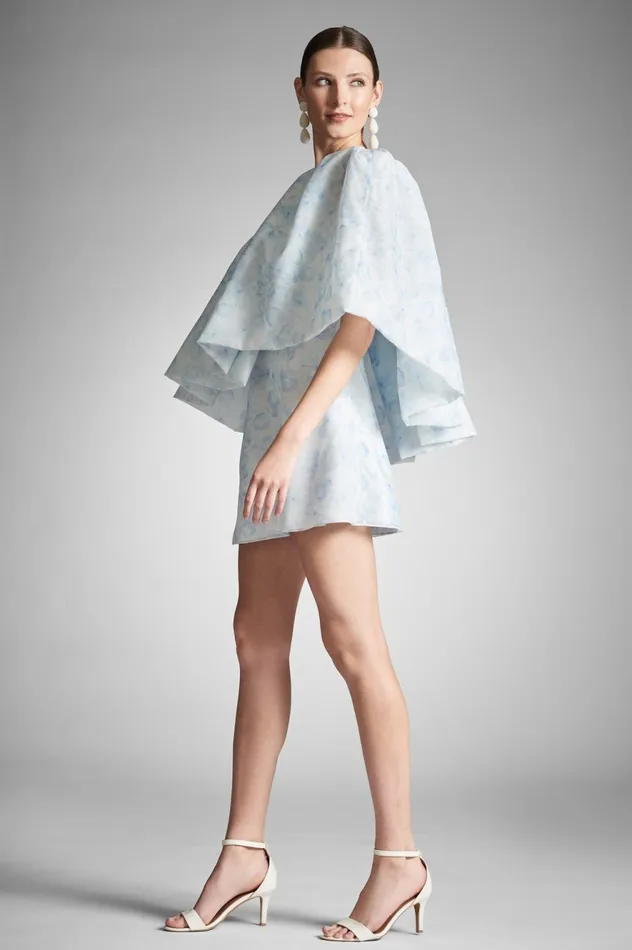 Chantal Dress 8211 Blue Degrade Floral Women Sachin and Babi One Shoulder