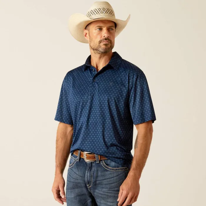 Charger 20 Printed Polo Dress Blues Men Ariat TShirts and Polos