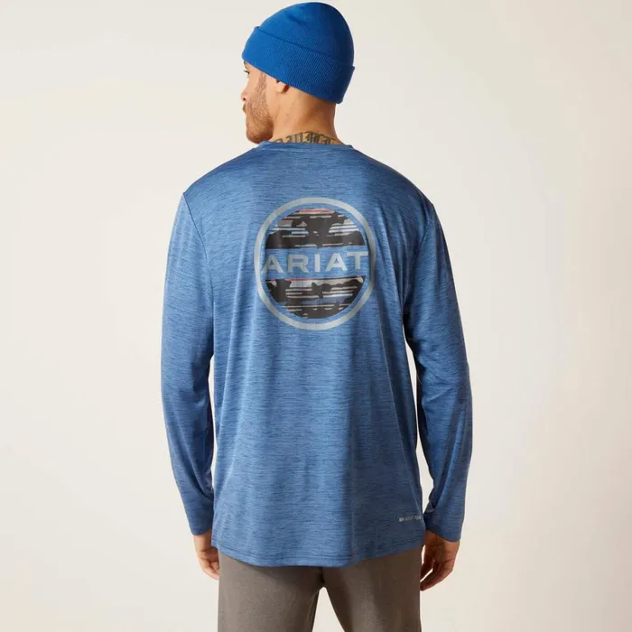 Charger Camo Circle TShirt Deep Space Heather Men Ariat TShirts and Polos