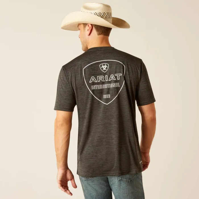 Charger Crestline TShirt Charcoal Men Ariat TShirts and Polos