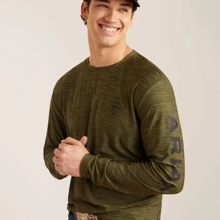 Charger Logo TShirt Brine Olive Men Ariat TShirts and Polos Charger Logo TShirt Brine Olive Men Ariat TShirts and Polos