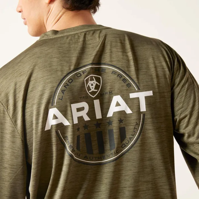 Charger Roundabout TShirt Brine Olive Men Ariat TShirts and Polos Charger Roundabout TShirt Brine Olive Men Ariat TShirts and Polos