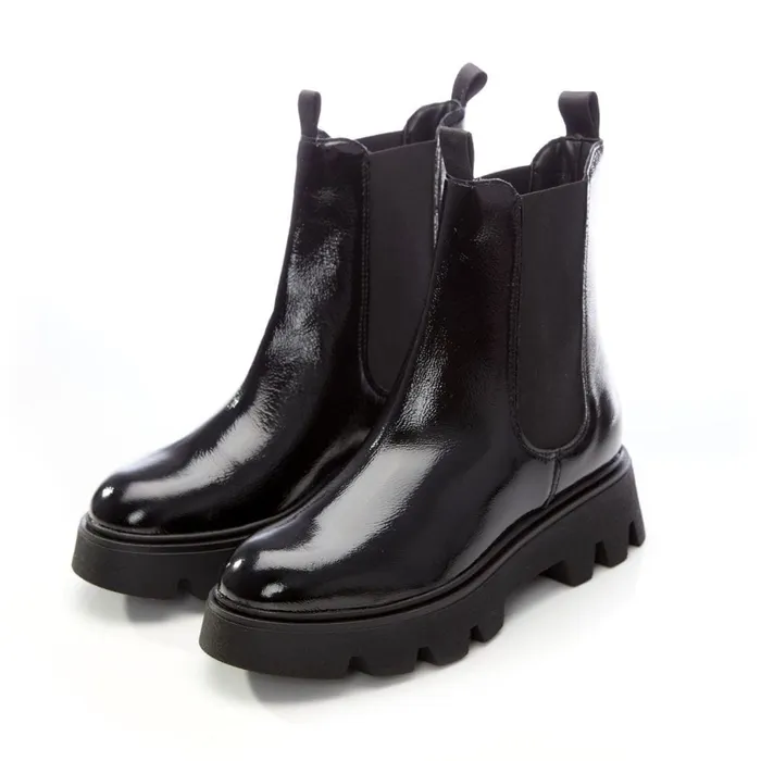 Chelsea Boots Women Moda In Pelle Ashanti Black Patent Leather