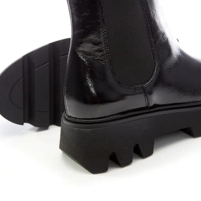 Chelsea Boots Women Moda In Pelle Ashanti Black Patent Leather