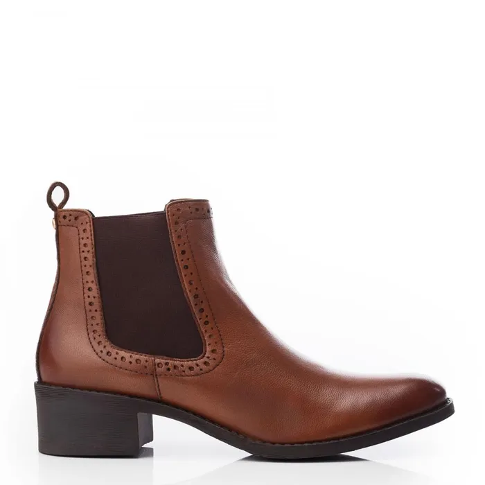Chelsea Boots Women Moda In Pelle Millia Tan Leather