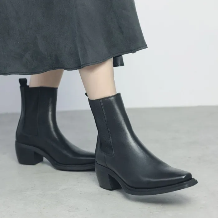 Chelsea Boots Women Moda In Pelle Ontel Black Leather