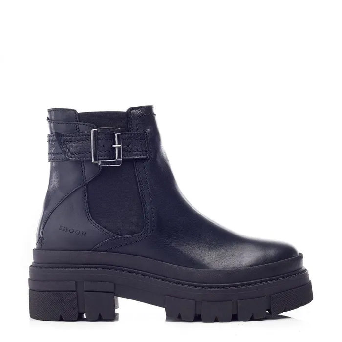 Chelsea Boots Women Moda In Pelle Shoon Sh Oller Black Leather