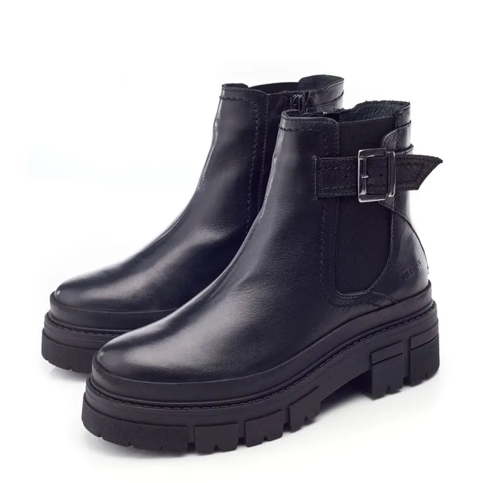 Chelsea Boots Women Moda In Pelle Shoon Sh Oller Black Leather