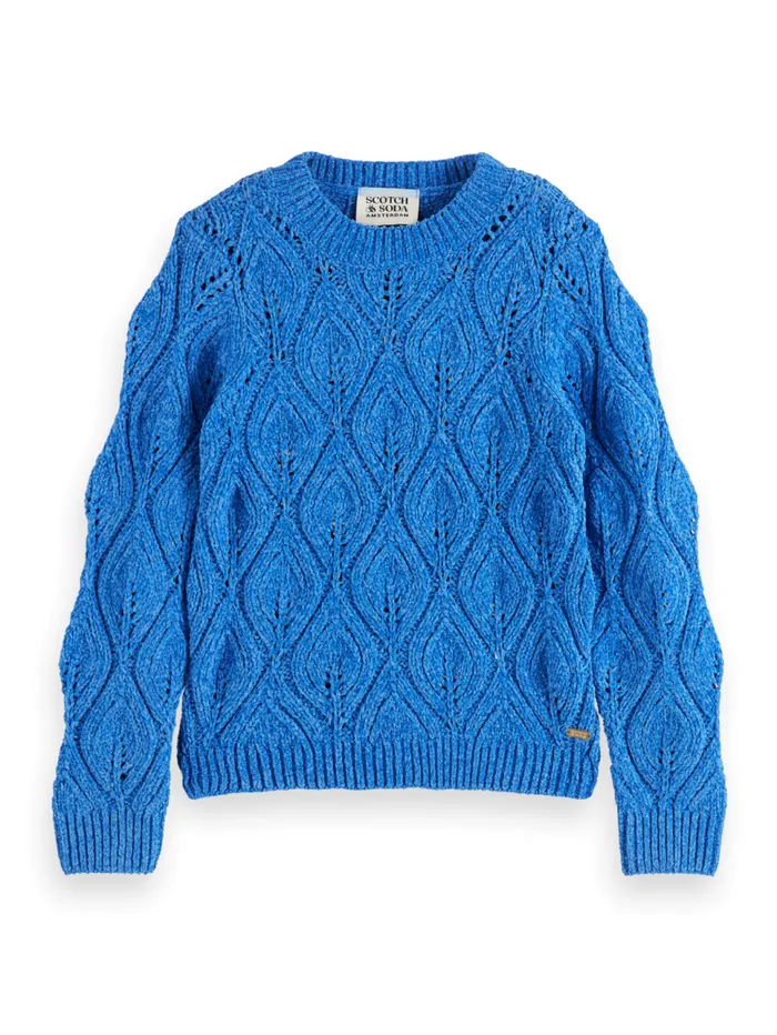 CHENILLE PULLOVER Bookclub Blue Kids Scotch and Soda Knitwear