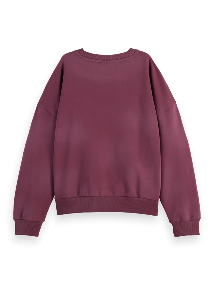 CHEST ARTWORK BOYFRIEND FIT SWEATSHIRT Blush Women Scotch and Soda Sweatshirts and Hoodies CHEST ARTWORK BOYFRIEND FIT SWEATSHIRT Blush Women Scotch and Soda Sweatshirts and Hoodies