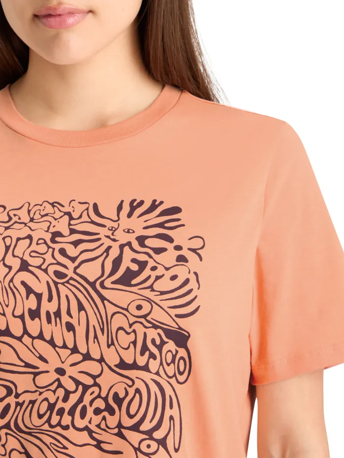 CHEST ARTWORK RELAXED FIT TSHIRT Antique Pink Women Scotch and Soda Tops and TShirts CHEST ARTWORK RELAXED FIT TSHIRT Antique Pink Women Scotch and Soda Tops and TShirts