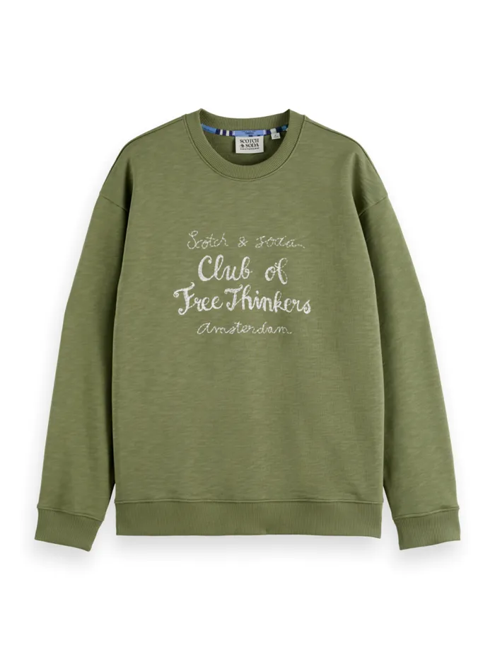 Chest Artwork Sweatshirt Green Ivy Men Scotch and Soda Sweatshirts and Hoodies