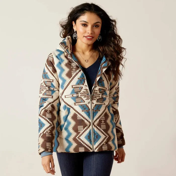 Chimayo Puffer Two Columns Print Women Ariat Jackets and Vests