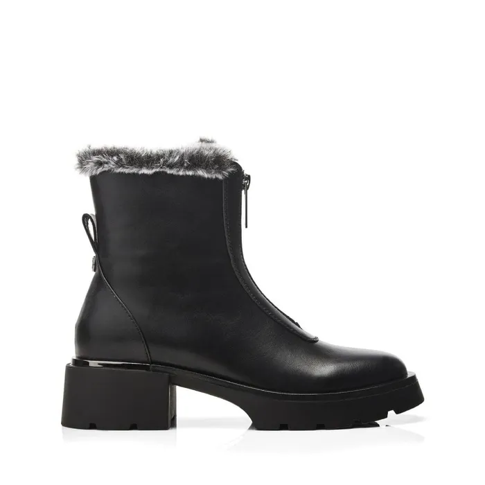 Chunky Boots Women Moda In Pelle Avrill Black Porvair