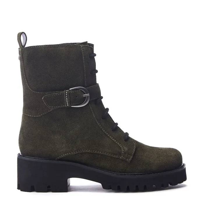 Chunky Boots Women Moda In Pelle Oberon Green Suede