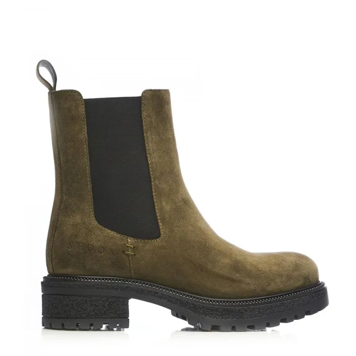 Chunky Boots Women Moda In Pelle Shoon Sh Adesso Olive Suede