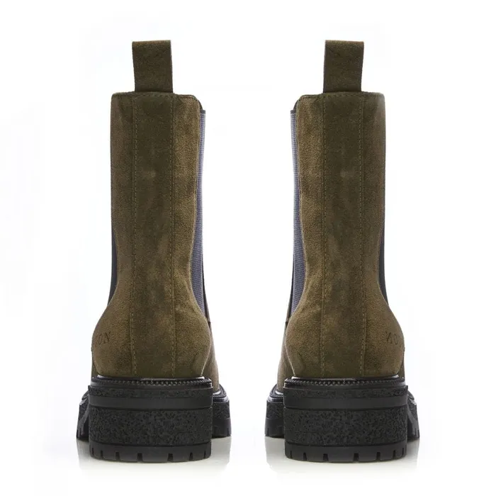 Chunky Boots Women Moda In Pelle Shoon Sh Adesso Olive Suede