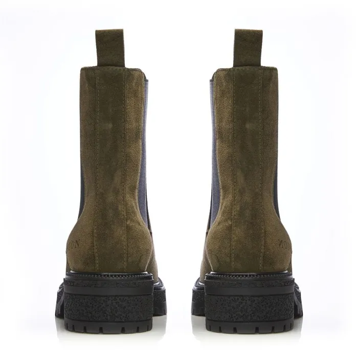 Chunky Boots Women Moda In Pelle Shoon Sh Adesso Olive Suede