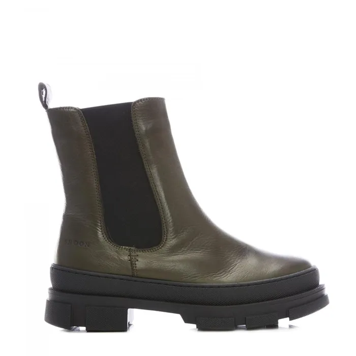 Chunky Boots Women Moda In Pelle Shoon Sh Boulder Olive Leather
